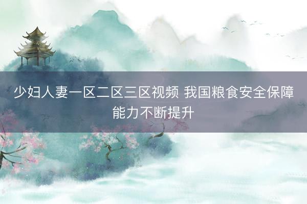 少妇人妻一区二区三区视频 我国粮食安全保障能力不断提升