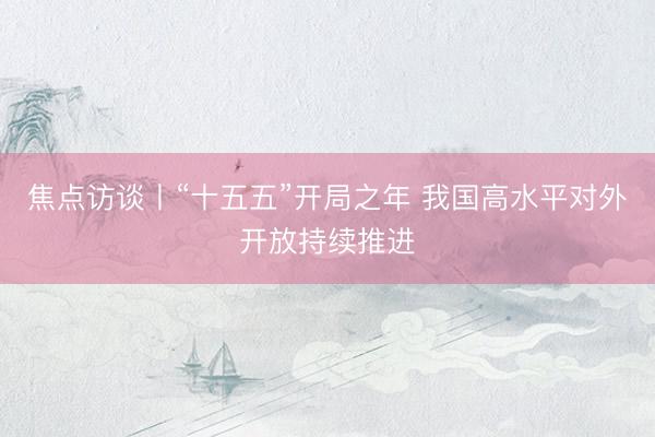 焦点访谈丨“十五五”开局之年 我国高水平对外开放持续推进