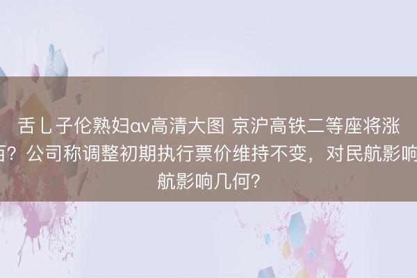 舌乚子伦熟妇αv高清大图 京沪高铁二等座将涨至八百？公司称调整初期执行票价维持不变，对民航影响几何？