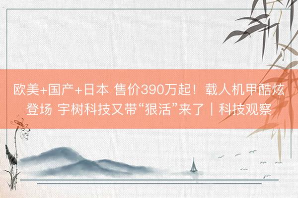 欧美+国产+日本 售价390万起！载人机甲酷炫登场 宇树科技又带“狠活”来了｜科技观察
