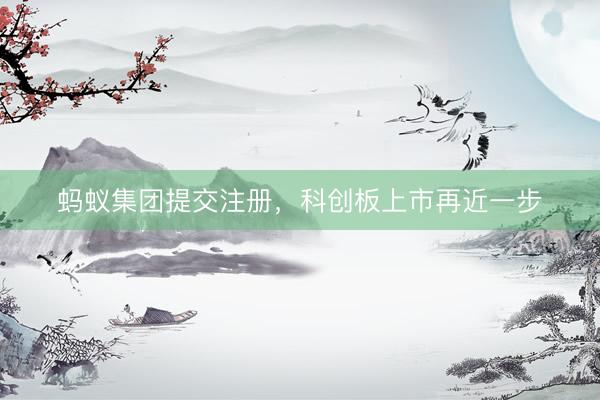 蚂蚁集团提交注册，科创板上市再近一步
