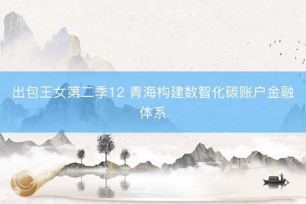 出包王女第二季12 青海构建数智化碳账户金融体系