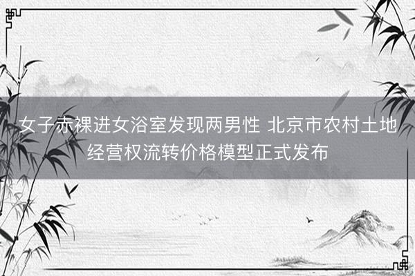 女子赤裸进女浴室发现两男性 北京市农村土地经营权流转价格模型正式发布