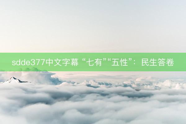 sdde377中文字幕 “七有”“五性”：民生答卷