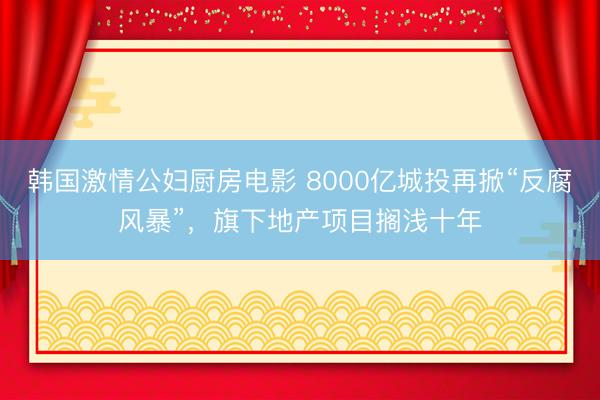 韩国激情公妇厨房电影 8000亿城投再掀“反腐风暴”，旗下地产项目搁浅十年