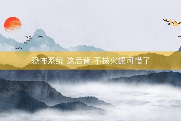 恐怖系统 这后背 不拔火罐可惜了