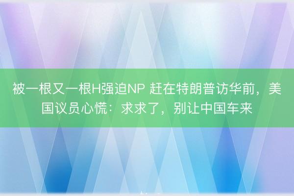 被一根又一根H强迫NP 赶在特朗普访华前，美国议员心慌：求求了，别让中国车来