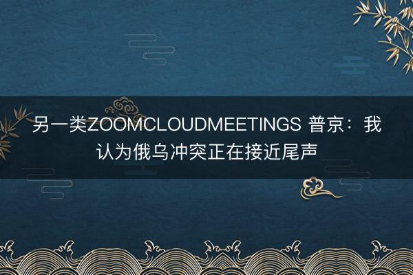 另一类ZOOMCLOUDMEETINGS 普京：我认为俄乌冲突正在接近尾声