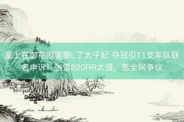 皇上在御花园里要L了太子妃 夺冠引11支车队联名申诉！张雪820RR太强，惹全网争议