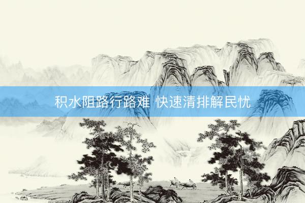 积水阻路行路难 快速清排解民忧