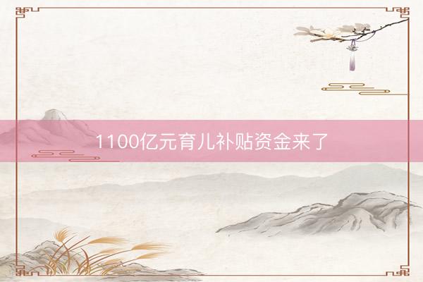 1100亿元育儿补贴资金来了