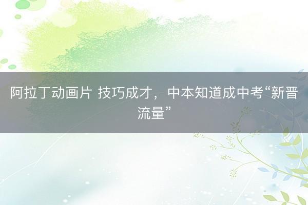 阿拉丁动画片 技巧成才，中本知道成中考“新晋流量”